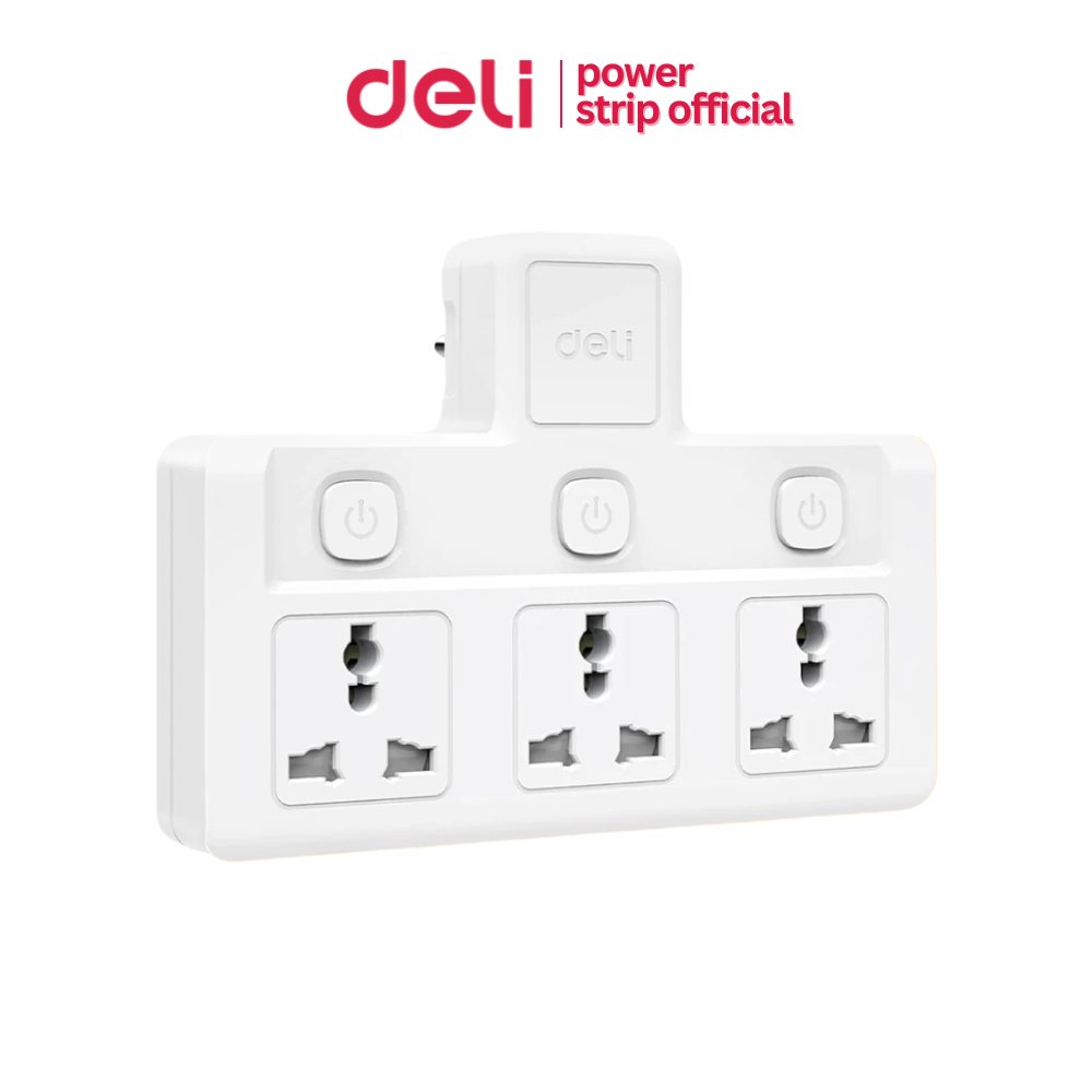 Deli ปลั๊กไฟสากล 10A 2500W