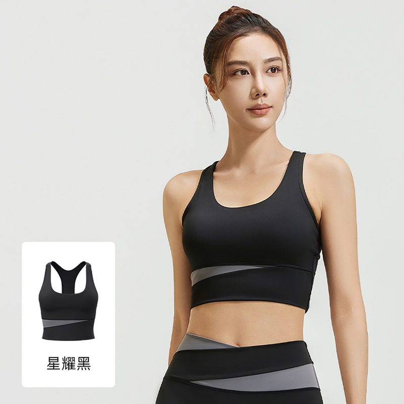 ชุดโยคะทูโทน สปอร์ตบราและกางเกงขายาว ผ้า Nylon Spandex สีทูโทน