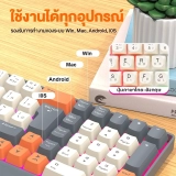 RAIKU ชุดคีย์บอร์ดและเมาส์ R908 ไร้สาย บลูทูธ ชาร์จType-C RGB เล่นเกม 85ปุ่ม ไฟแบ็คไลท์ Keyboard mouse illuminate